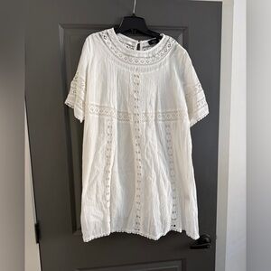 White VICI Lace Trim Women's Dress